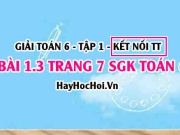 Bài 1.3 SGK Toán 6 tập 1 Kết nối tri thức